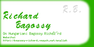 richard bagossy business card